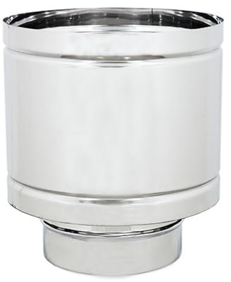 ALLINOX Comignolo Antivento Terminale A Botte Antipioggia Acciaio INOX 304 Per Camino Base Tonda (DN 130)