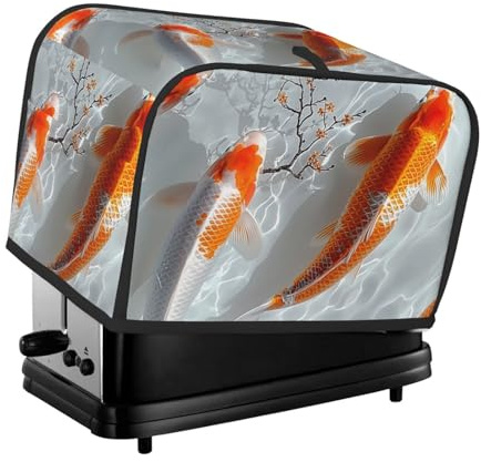 Copertura per tostapane a 2 fette, copertura per tostapane con tasche per piccoli elettrodomestici da cucina e protezione dalle impronte digitali, lavabile in lavatrice