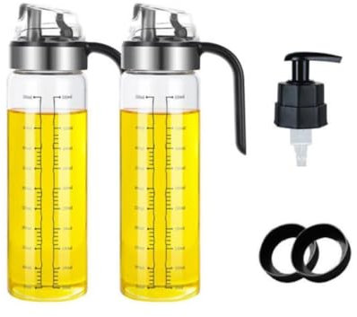 AMULONG Aceitero Aceitera y Vinagrera Juego De 2 Botellas De Condimentos Y Vinagre For Cocina, A Prueba De Fugas, For El Hogar Aceiteras para Cocina(25.5cm)