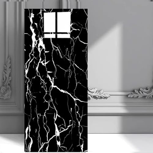 Minglez Dalle de Plafond Dalles de Plafond Suspendues Effet Marbre Noir pour Crédence, Papier Peint Autocollant pour Plafond de Cuisine ou de sous-Sol, Panneaux Muraux pour Appartements(B,75 pcs)