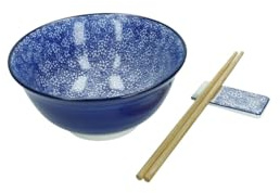 BRANDANI 51757 Ciotola Porcellana Sushi Experience Set 3 pz Porcellana e Bamboo, 18x8.5h cm