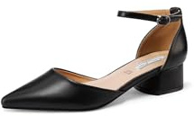 QUEEN HELENA Décolleté con Tacco Basso Scarpe Eleganti a Punta Chiusa Donna ZM9905 (Nero, Sistema Taglie Calzature EU, Adulto, Donna, Numero, Media, 40)