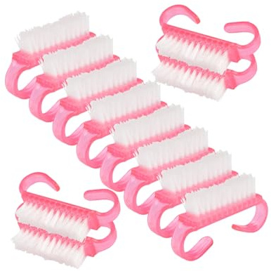 JEWEDECO 12 Pezzi Spazzola per Unghie in Plastica e Nylon, Impugnatura Ergonomica, Portatile, per Pulizia di Dita e Unghie, Viaggio e Pedicure