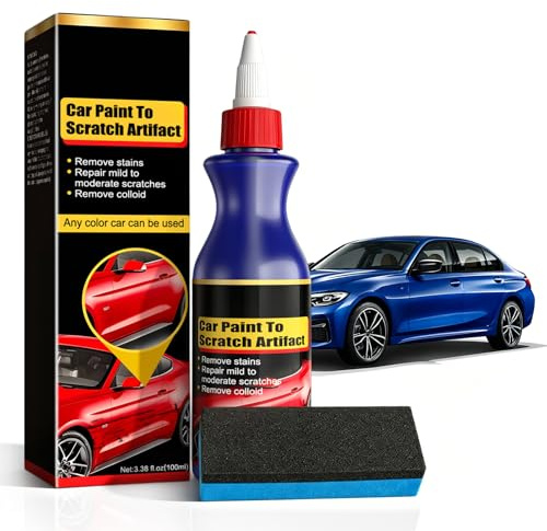 Kit Rimozione Graffi Auto con Spugna,Lucidatura Facile e Veloce,Rimuove Graffi Carrozzeria Senza Danneggiare la Vernice,Per Rimuovere la Maggior Parte dei Graffi di Vernice di Auto,100ml