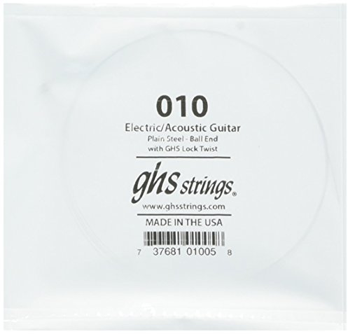 GHS Guitar Boomers, Guitar Single String, .010, plain