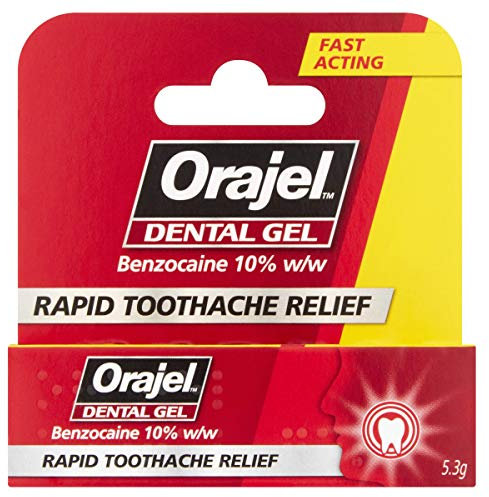 Orajel Dental Gel for Rapid Toothpain Relief - Benzocaine 10% w/w, Fast-Acting Dental Pain Relief Formula, 5.3g