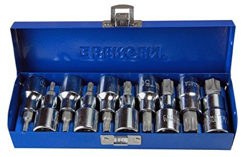 US PRO B1128 Lot de 10 douilles Torx TRX-Star 1/2