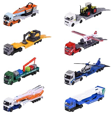 Majorette 212053302 - Transportbil, 7 Olika Modeller - Frihjul, Öppningsbara Dörrar, Rörliga Delar, 20cm, Från 3 år, Slumpmässigt Urval