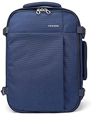 Tucano TUGÒ - Zaino da viaggio Medium 20L 30x40x15cm, Vano notebook posteriore imbottito di rapido accesso, compatibile con MacBook Pro 16 e Laptop 15.6, Fascia per l'aggancio alla valigia