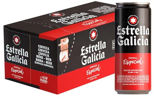 Estrella Galicia - Especial, Cerveza Lager, Frigopack, 10 Latas x 33 cl | Maltas Pilsen y Tostada, Lúpulos Nugget y Perle, Sabor Equilibrado, Final Amargo, 5,5% Volumen de Alcohol