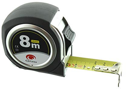 Måttband/rullbandmått stål 8 meter x 25 mm, slitage-fast hölje