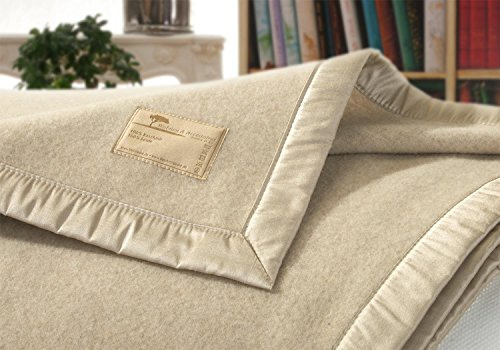 Wohnen & Accessoires GmbH & Co. KG Coperta in cashmere 100% cashmere Amalfi crema beige 150 x 220 cm nastro di seta