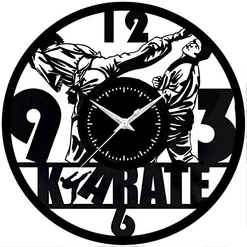 Fusorario Disco Orologio in Vinile da Parete LP 33 Giri Silenzioso Idea Regalo Karate