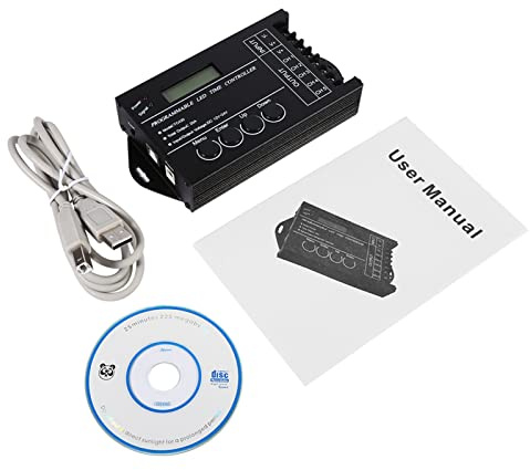 MAGT led Programmierbare Zeitsteuerung DC12V/24V 20A 5 Kanäle Farbe Einstellbar LED Zeitschaltuhr mit CD USB Kabel