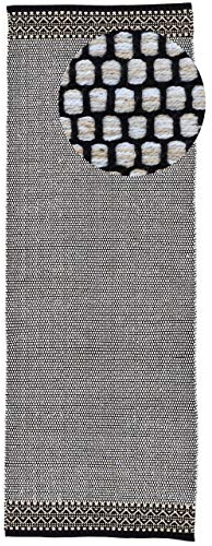 carpetfine Baumwollteppich Kelim Mia Läufer Beige 75x200 cm | Moderner Teppich für Wohn- und Schlafzimmer