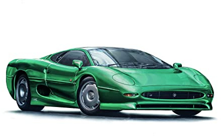 Italeri 3631S - 1:24 Jaguar XJ 220, Modellbau, Bausatz, Standmodellbau, Basteln, Hobby, Kleben, Plastikbausatz, detailgetreu, Weiß, grün
