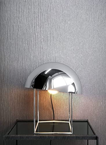 Newroom Tapete Grau Vlies Streifen - Modern Glamour Unitapete leicht glänzend für Wohnzimmer Schlafzimmer