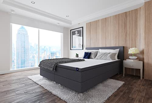 Best For Home Boxspringbett | Doppelbett mit 7-Zonen Bonnell-Federkernmatratze und Topper | Boxspringbett 160x200 mit Stauraum für Schlafzimmer | In verschiedenen Größen und Farben erhältlich