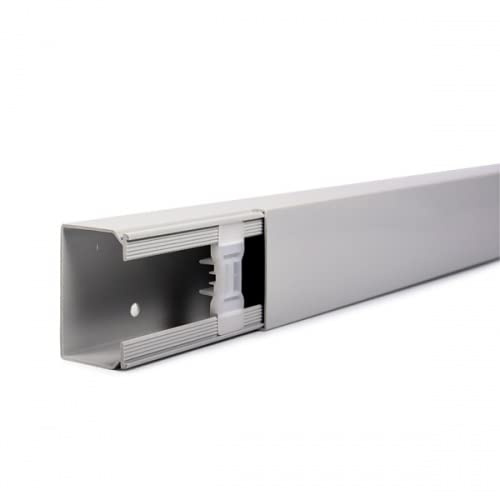 14m Kabelkanal BxH 60x40 mm, Länge 2m, Installationskanal, Leitungskanal, schraubbar, PVC grau