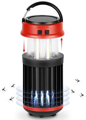 STREND PRO Camping Lampe AKKU Aufladbar mit Mückenkiller und SOLAR | LED Leuchte mit Micro-USB-Kabel | Elektrische Insektenfalle und Insektenvernichter | Für Reisen, Outdoor & Camper