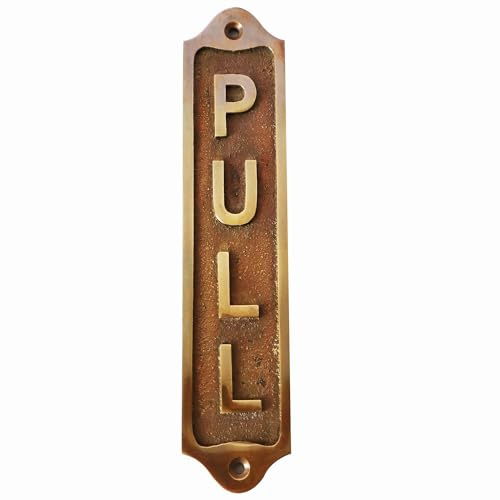 Messing-Metall-Türschild | Antik-Finish | Einfache DIY-Installation | Verwendung für Heimdekoration und Namensschilder | Herren, Damen, Büro, Wäsche, Toilette, Push, Parken usw (Pull)