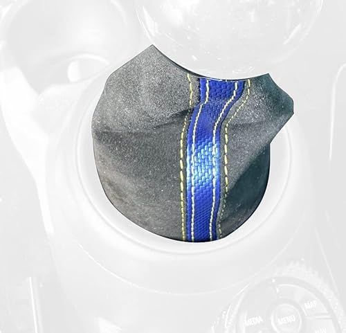 RedlineGoods Schaltsack Manschette kompatibel mit Mini Cooper 2015-23. Maßgeschneidert - Nicht universell. Echtes Top Qualitat Italienisches Alcantara. Schwarz mit Rotem Faden