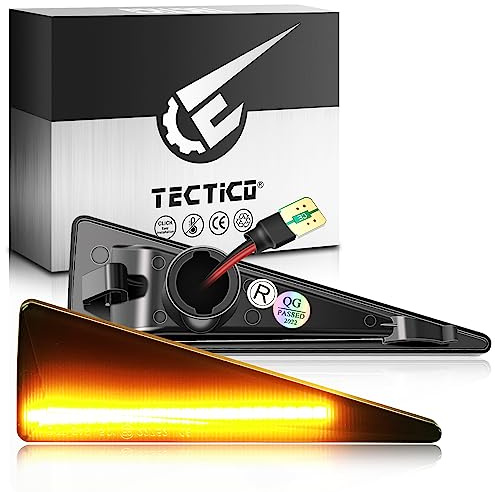 TECTICO Dinámicos LED Intermitentes Laterales, Compatible con Avantime, Espace MK4, Megane/Scenic/Thalia MK2, Megane CC, Grand Scenic MK2, Vel Satis, Wind, 2 piezas