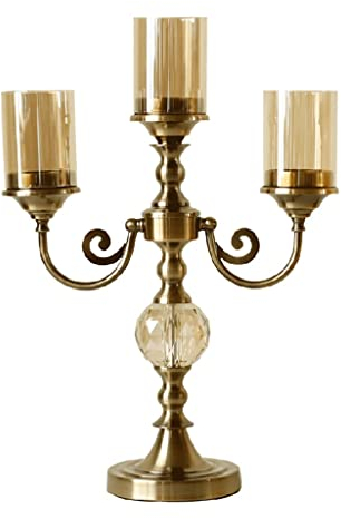 HEXEH Kerzenhalterhalter Dreiköpfige Kerzenhalter Metall Säule Kerzenstick for Hochzeitsfeier Kerzenschein Event Candelabra Tischdekoration Orament Kandelaber