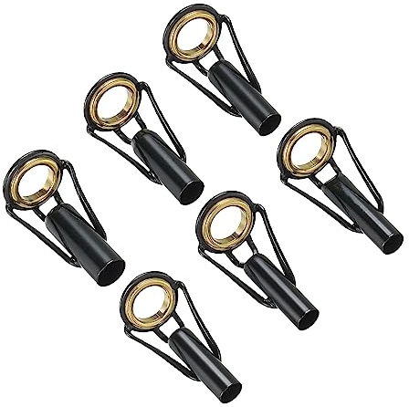 PATIKIL 6 Stück Angelrute Reparatur Spitzenring 4..2-5.5mm Rutenringe Edelstahl Pfahl Ring Leitfaden Ersatz für Salzwasser Süßwasser Fischen Golden | Rostfreier Stahlführungsring, Ersatz für Salzwasser Süßwasser Angeln