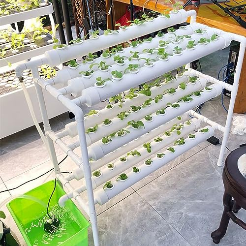 ZHEYANG Hydroponic Site Grow Kit, 108 Standorte 12 Rohre Hydroponisches System mit Wasserpumpe 3 Schichten Erdlose Pflanzenanbau-Systeme für Haus Balkon Garten Balkongemüse 0823