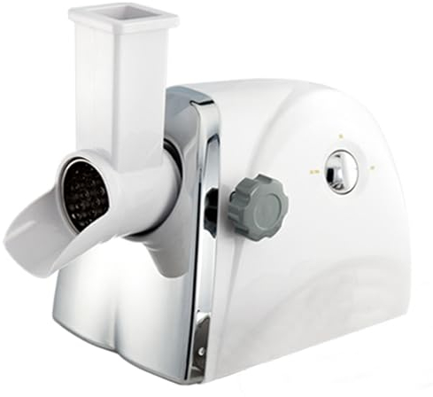 CYMYYDS Râpe À Fromage Électrique 300W, Râpe Rotative De Cuisine 3 Lames Rotatives en Acier Inoxydable, Râpe Électrique Multifonctionnelle Idéale pour Le Fromage, Le Concombre, La Carotte