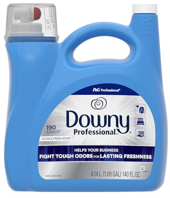 Downy Fabric Softener, Bulk Liquid Fabric Conditioner for Commercial & Residential Washing Machines, 190 loads, Clean & Fresh Scent, 140 fl oz