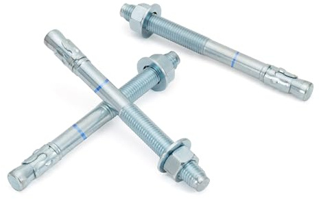 HROMIGRY 3/4 x 8-1/2 Concrete Anchors (10 Pack) 3/4 inch Wedge Anchors Bolts Zinc Plated