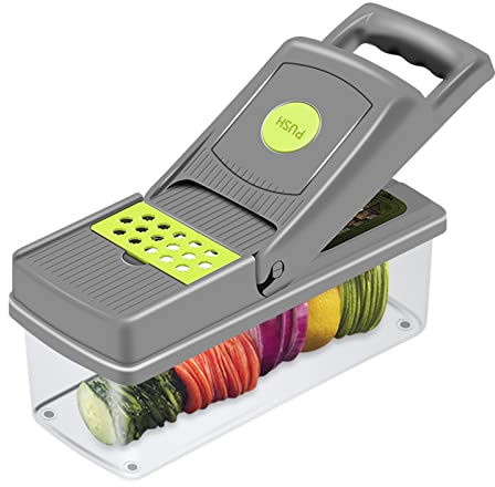 Vegetable Chopper Dicer Cutter Dicing Machine - Potato Onion Garlic Chopper with Container, Portable String Vegetable Chopper, Veggie Slicer Cutter Grater, Cheese Chopper Mini, Food Processor Small