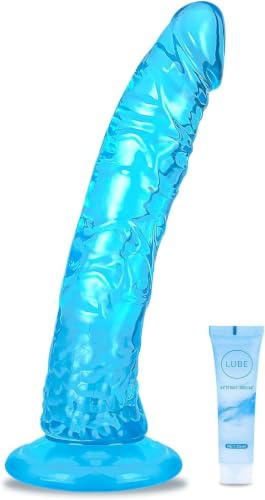 10.8'' Soft Realistic Long Dildo Sex Toys with Suction Cup for Hands-Free Play, Thick Penis Suitable for Women/Men/Gay/Couples with Thin and Slim Poke can be Use for G spot and Anal - XL Blue