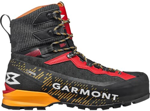 GARMONT Tower 3.0 GTX scarpe da montagna impermeabili con suola antiscivolo e supporto per ramponi, stivali da montagna, unisex, scarpe alpine, impermeabili, Black Garmont Orange, 44 EU