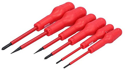 Jeu de Tournevis Isolés, Tournevis d'électricien 6 Pièces Tournevis Cruciforme à Tête Magnétique Tournevis isolé Outil de Réparation isolé d'électricien pour les Réparations