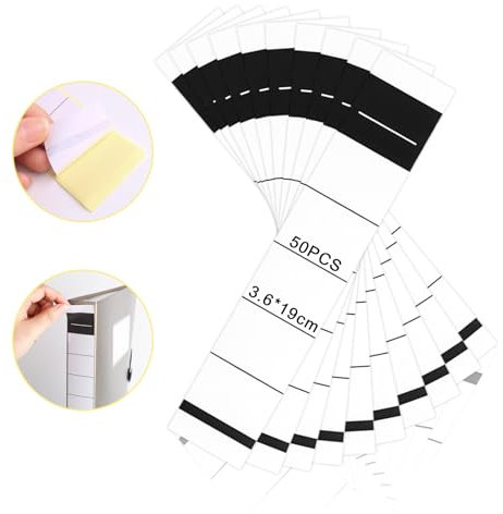 50 Stück Ordner Rückenschilder Selbstklebend Breit, Ordner Etiketten 3,6 x 19 cm Ordnerrücken Aufkleber Weiß Rückenschilder Ordner für Büro, Archiv, Schule und Organisation
