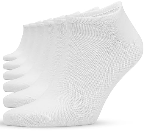 SONNORS White Socks Men Women for Everyday Wear - Breathable Moisture-Wicking Cotton Running Hiking Trainer Socks Gym, Golf, Fitness (9-12)