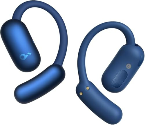 soundcore AeroFit 2 by Anker, Open-Ear Headphones, Adjustable Ear Hooks, Snug Fit, Rich Bass, Hi-Res Wireless Audio, 42H Play, Bluetooth 5.4, Wireless Charging, IP55, AI Clear Calls (Renewed) (Blue)