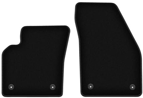Wielganizator Velours Vorne Fußmatten passend für Volvo C30 (2006-2012) | Qualität: Basic - Genaue Passform, rutschfeste Untregrund 2-teilig - Schwarz