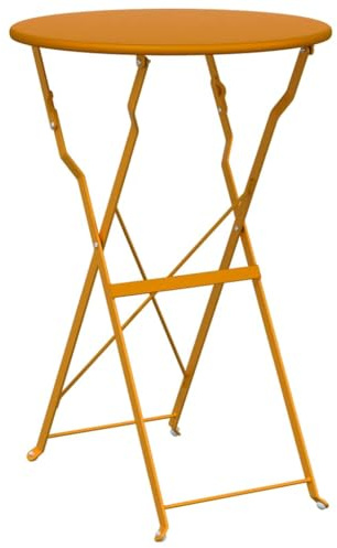 vidaXL Bistrotisch Senf Ø 50 x 71 cm Pulverbeschichteter Stahl | Die auffällige senfgelbe Farbe bringt Leben in jeden Raum, Aus strapazierfähigem pulverbeschichtetem Stahl gefertigt,