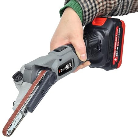 Belt Sander Compatible with Makita 18V Battery, Battery Belt Sander Wireless, 35° Adjustable 6 Speeds Multi Sander Power File for Wood, Metal Polishing