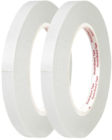 skycabin 2 Rollos de Cinta Adhesiva Doble Cara Ultra Fina (10mm x 50m por Rollo) - Ideal para Manualidades, Regalos, Scrapbooking, Fotos, Documentos, Papel Tapiz y Más