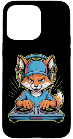 DJ Renard avec Casque Et Platines Coque pour iPhone 15 Pro Max