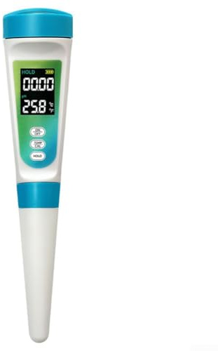 Misuratore di pH portatile per alimenti e liquidi, digitale, con display LCD e precisione ± 0,1, risoluzione ATC, 0,01, facile da usare, per qualità dell'acqua e birra