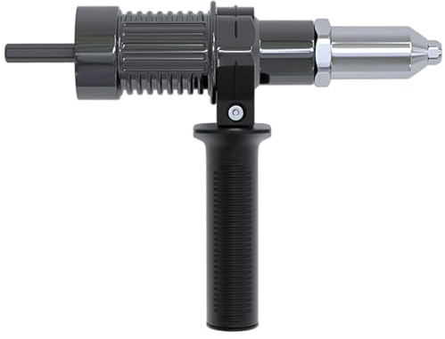 Rivet Drill Attachment Alloy Electric Rivet Gun Adapter with Plastic Handle Grip & 4 Rivets Head 2.4mm 3.2mm 4.0mm 4.8mm