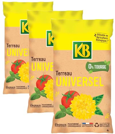 KB terreau Universel 6L (Lot de 3)