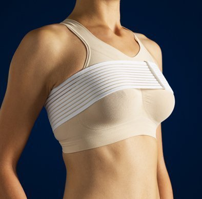 CAREFIX - Stuttgarter Band | Kompressionsband für Brust | Einheitsgröße 70-95 cm | Baumwolle, Weiss