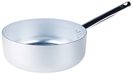 Pentole Agnelli, ALMA10726, Casseruola Bassa con 1 Manico in Acciaio Inox, Alluminio, Argento
